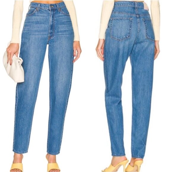 SNACKS BY MOTHER NWT HIGH WAISTED TWIZZY SKIMP JEANS IN DELICIOUS MEMORIES BLUE - Picture 1 of 16